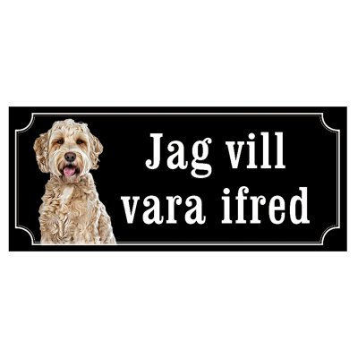 labradoodle skylt i gammaldagsstil jag vill vara ifred