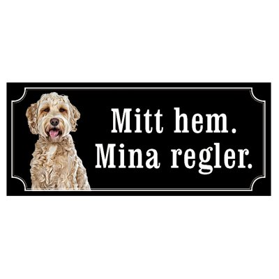 labradoodle skylt i gammaldagsstil