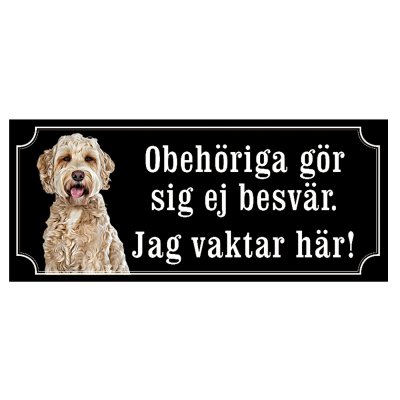 labradoodle skylt i gammaldagsstil mitt hem mina regler