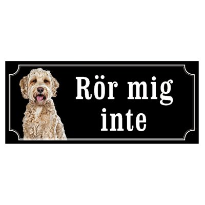labradoodle skylt i gammaldagsstil rör mig inte