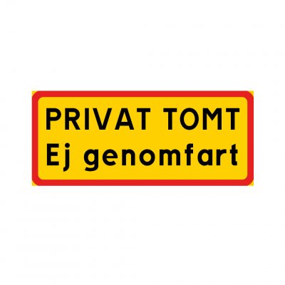 Privat tomt ej genomfart