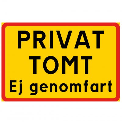 Privat tomt ej genomfart