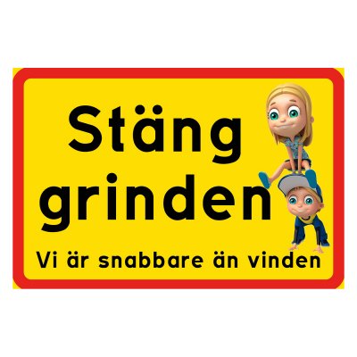 stäng grinden förskola skylt