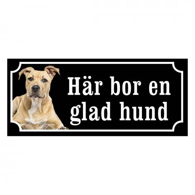 Amstaff hundskylt gammaldags stil emaljskylt hund ser jag farlig ut?