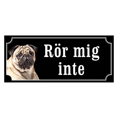 Mops fawn gammaldags stil emaljskylt hund