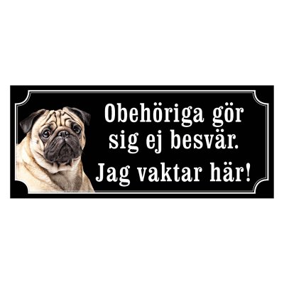 Mops fawn gammaldags stil emaljskylt hund