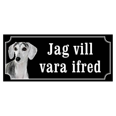 saluki Saluki Grå gammaldags stil emaljskylt skylt sign hundskylt Saluki fawn gulliga och finaste skyltenm med saluki svensk web