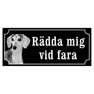 rädda mig vid fara saluki Saluki Grå gammaldags stil emaljskylt skylt sign hundskylt Saluki fawn gulliga och finaste skyltenm me