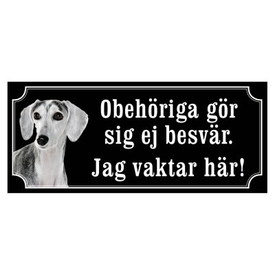 saluki Saluki Grå gammaldags stil emaljskylt skylt sign hundskylt Saluki fawn gulliga och finaste skyltenm med saluki svensk web