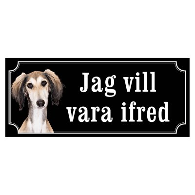 saluki fawn skylt sign hundskylt Saluki Grizzle/svart gammaldags stil- olika sorter - svart gammaldags stil hundskylt jag vill v