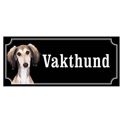 saluki fawn skylt sign hundskylt Saluki Grizzle/svart gammaldags stil- olika sorter - svart gammaldags stil hundskylt vakthund