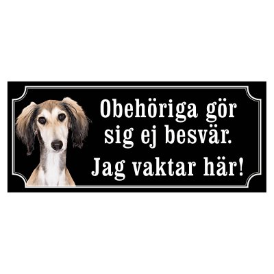 saluki fawn skylt sign hundskylt Saluki Grizzle/svart gammaldags stil- olika sorter - svart gammaldags stil hundskylt obehöriga