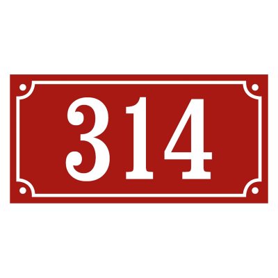 skylt med nummer gammaldags stil emaljskylt husnummer i röd-vit