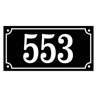 skylt med nummer gammaldags stil emaljskylt husnummer i svart-vit