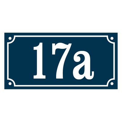 skylt med nummer gammaldags stil emaljskylt husnummer i blå-vit