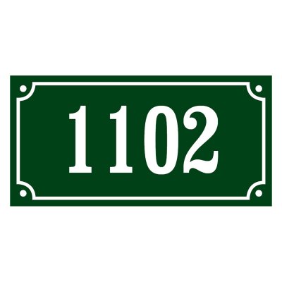 skylt med nummer gammaldags stil emaljskylt husnummer i grön-vit