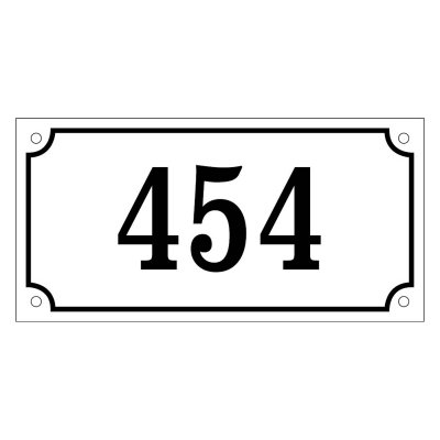 skylt med nummer gammaldags stil emaljskylt husnummer i vit-svart