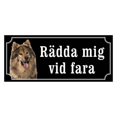 Eurasier fawn gammaldags stil emaljskylt hund