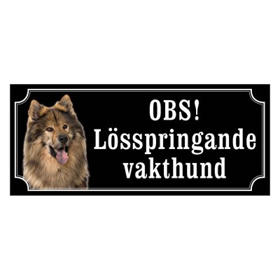 Eurasier fawn gammaldags stil emaljskylt hund