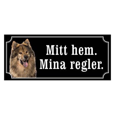 Eurasier fawn gammaldags stil emaljskylt hund