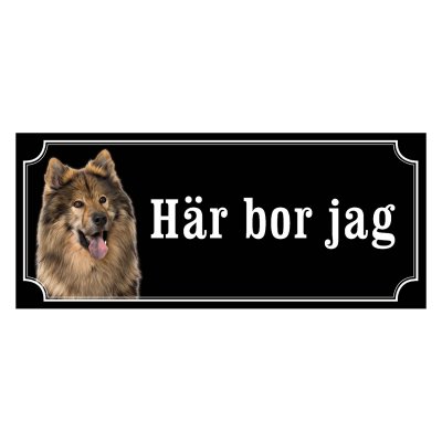 Eurasier fawn gammaldags stil emaljskylt hund