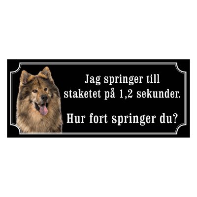Eurasier fawn gammaldags stil emaljskylt hund
