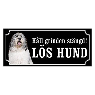 Polski owczarek nizinny gammaldags stil emaljskylt hund