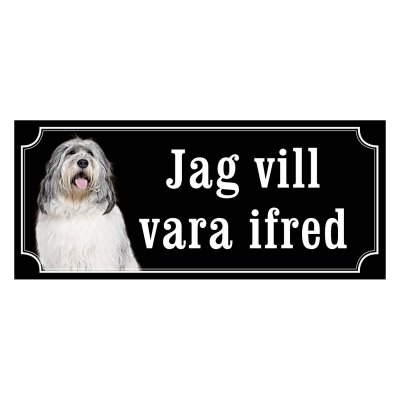 Polski owczarek nizinny gammaldags stil emaljskylt hund