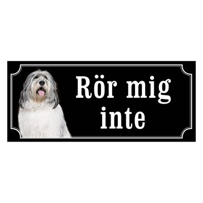 Polski owczarek nizinny gammaldags stil emaljskylt hund