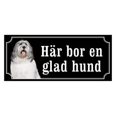 Polski owczarek nizinny gammaldags stil emaljskylt hund