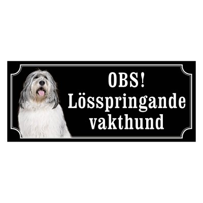 Polski owczarek nizinny gammaldags stil emaljskylt hund