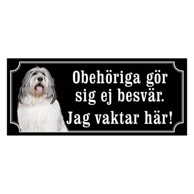 Polski owczarek nizinny gammaldags stil emaljskylt hund