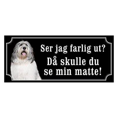 Polski owczarek nizinny gammaldags stil emaljskylt hund