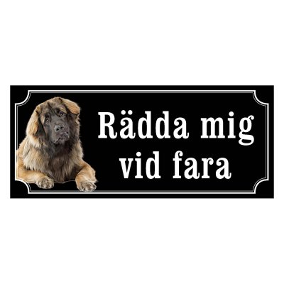 Leonberger gammaldags stil emaljskylt hund