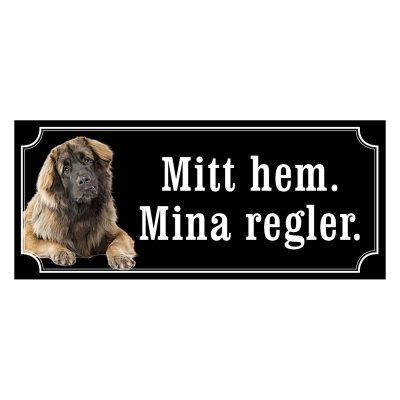 Leonberger gammaldags stil emaljskylt hund