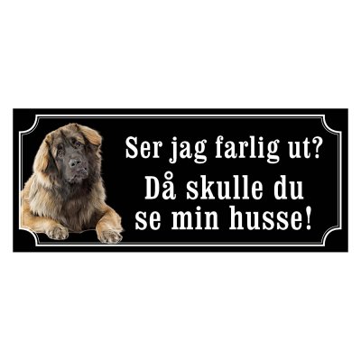 Leonberger gammaldags stil emaljskylt hund