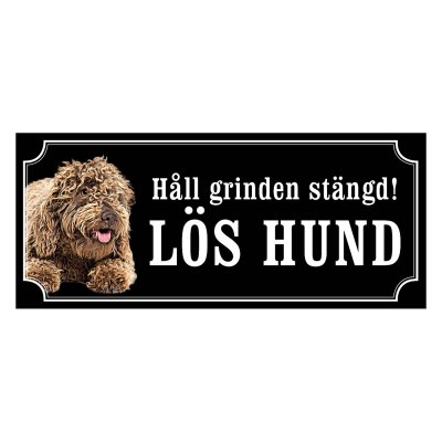 Lagotto gammaldags stil emaljskylt hund