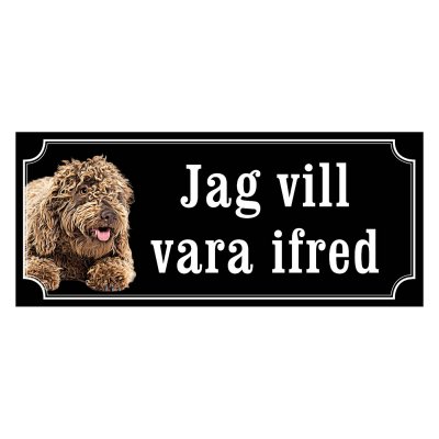 Lagotto gammaldags stil emaljskylt hund