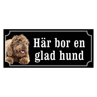 Lagotto gammaldags stil emaljskylt hund