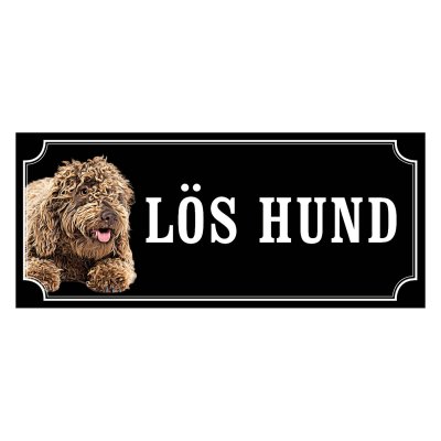 Lagotto gammaldags stil emaljskylt hund