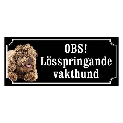 Lagotto gammaldags stil emaljskylt hund