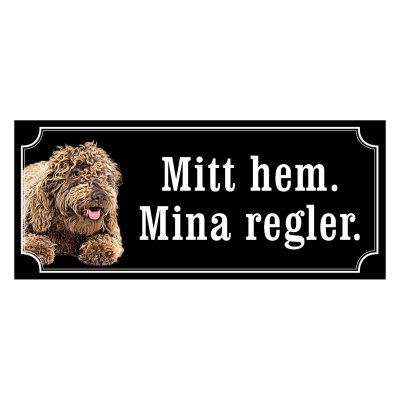 Lagotto gammaldags stil emaljskylt hund