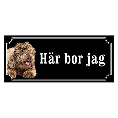 Lagotto gammaldags stil emaljskylt hund