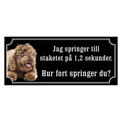 Lagotto gammaldags stil emaljskylt hund