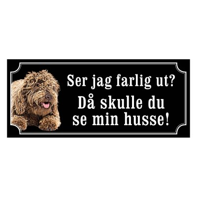 Lagotto gammaldags stil emaljskylt hund