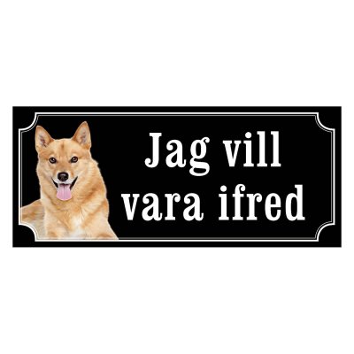 Finsk spets gammaldags stil emaljskylt hund