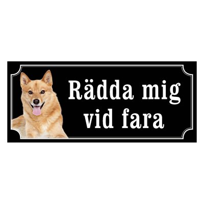 Finsk spets gammaldags stil emaljskylt hund