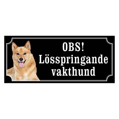 Finsk spets gammaldags stil emaljskylt hund