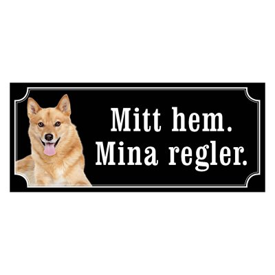 Finsk spets gammaldags stil emaljskylt hund