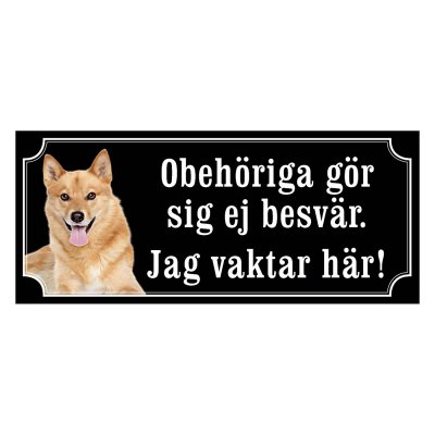 Finsk spets gammaldags stil emaljskylt hund